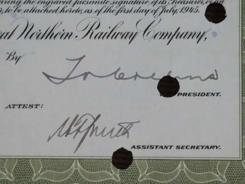 1945 Great Northern Railway Company, $1000 Gold Bond Certificate 23338