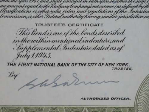 1945 Great Northern Railway Company, $1000 Gold Bond Certificate 3334