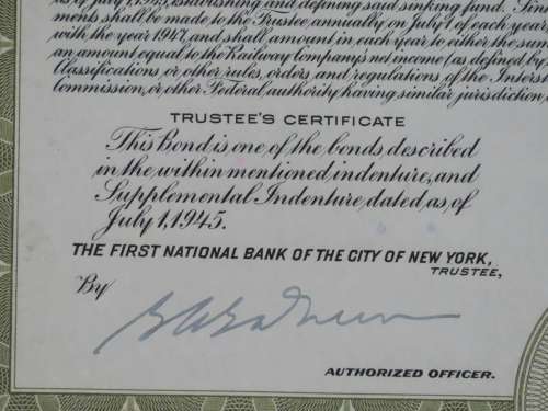 1945 Great Northern Railway Company, $1000 Gold Bond Certificate 23504