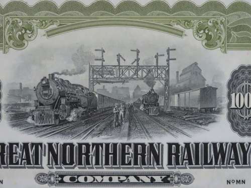 1945 Great Northern Railway Company, $1000 Gold Bond Certificate 23504