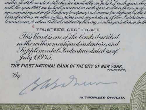 1945 Great Northern Railway Company, $1000 Gold Bond Certificate 23501