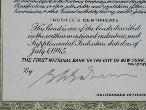 1945 Great Northern Railway Company, $1000 Gold Bond Certificate 23587