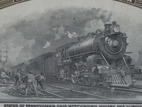 1925 Pittsburgh Cincinati Chicago and St Louis Railroad Company, $1000 Gold Bond Certificate 23759