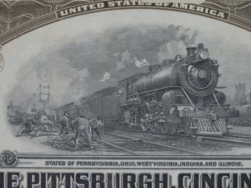 1925 Pittsburgh Cincinati Chicago and St Louis Railroad Company, $1000 Gold Bond Certificate 16887