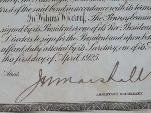 1925 Pittsburgh Cincinati Chicago and St Louis Railroad Company, $1000 Gold Bond Certificate 7731