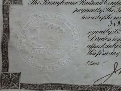 1925 Pittsburgh Cincinati Chicago and St Louis Railroad Company, $1000 Gold Bond Certificate 7658