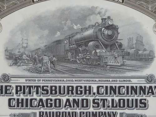 1925 Pittsburgh Cincinati Chicago and St Louis Railroad Company, $1000 Gold Bond Certificate 5287