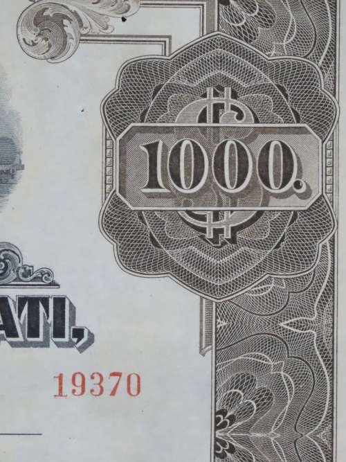 1925 Pittsburgh Cincinati Chicago and St Louis Railroad Company, $1000 Gold Bond Certificate 19370