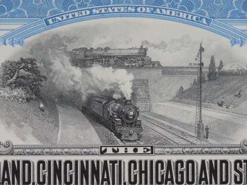 1927 Cleveland Cincinnati Chicago and St Louis Railway Company, $1000 Bond Certificate M35161