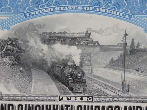 1927 Cleveland Cincinnati Chicago and St Louis Railway Company, $1000 Bond Certificate M35290
