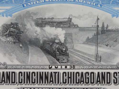 1927 Cleveland Cincinnati Chicago and St Louis Railway Company, $1000 Bond Certificate M35731