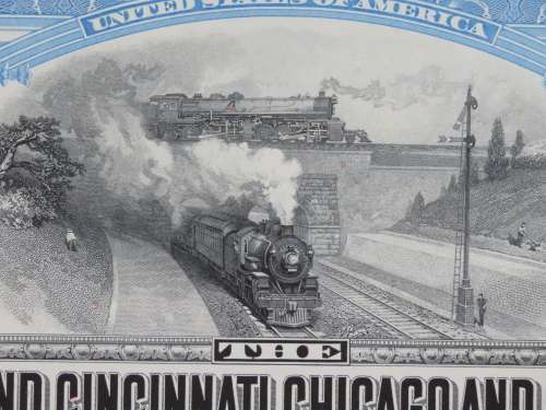 1927 Cleveland Cincinnati Chicago and St Louis Railway Company, $1000 Bond Certificate M39259