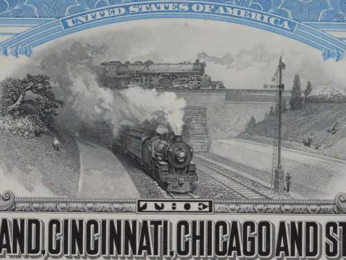 1927 Cleveland Cincinnati Chicago and St Louis Railway Company, $1000 Bond Certificate M39945