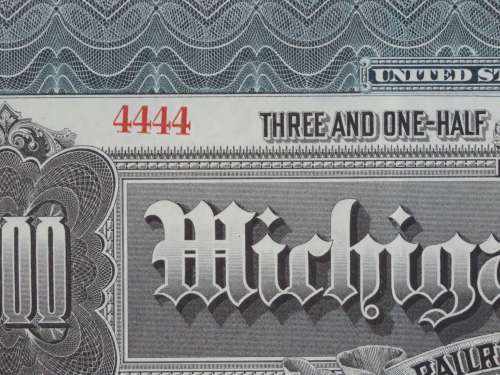 1902 The Michigan Central Railroad Company, $1000 Gold Bond Certificate 4444