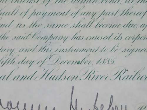 1885 West Shore Railroad Company, $1000 Bond Certificate 14142