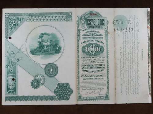 1885 West Shore Railroad Company, $1000 Bond Certificate 16386