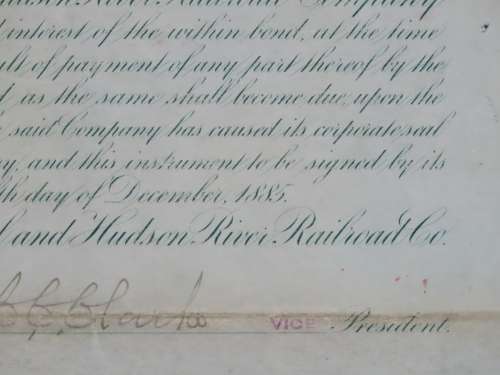 1885 West Shore Railroad Company, $1000 Bond Certificate 16386