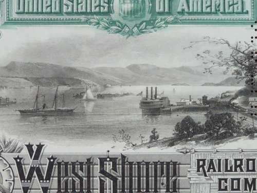 1885 West Shore Railroad Company, $1000 Bond Certificate 16386