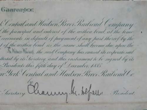 1885 West Shore Railroad Company, $1000 Bond Certificate 36553
