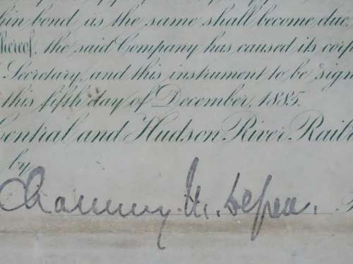 1885 West Shore Railroad Company, $1000 Bond Certificate 33544