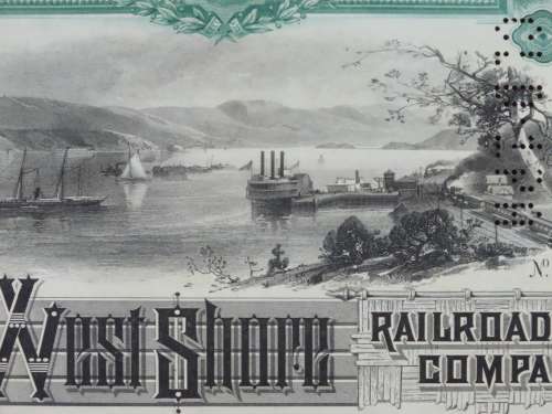 1885 West Shore Railroad Company, $1000 Bond Certificate 33544