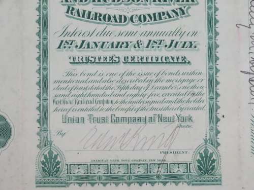 1885 West Shore Railroad Company, $1000 Bond Certificate 1603