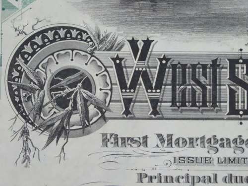 1885 West Shore Railroad Company, $1000 Bond Certificate 34700