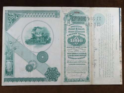 1885 West Shore Railroad Company, $1000 Bond Certificate 34700