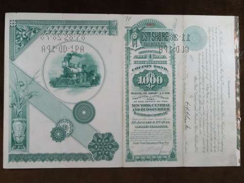 1885 West Shore Railroad Company, $1000 Bond Certificate 3905