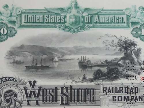1885 West Shore Railroad Company, $1000 Bond Certificate 3905