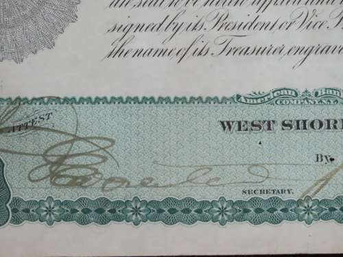 1885 West Shore Railroad Company, $1000 Bond Certificate 36629