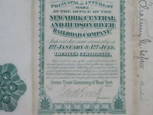 1885 West Shore Railroad Company, $1000 Bond Certificate 36629