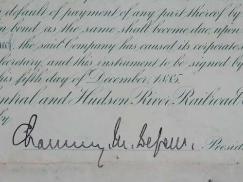 1885 West Shore Railroad Company, $1000 Bond Certificate 1604