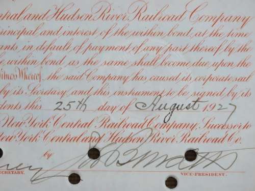 1927 West Shore Railroad Company, $1000 Bond Certificate M48631