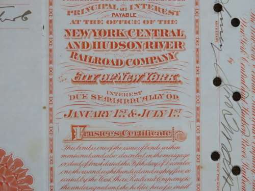1927 West Shore Railroad Company, $1000 Bond Certificate M48630