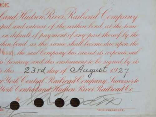 1927 West Shore Railroad Company, $1000 Bond Certificate M48628