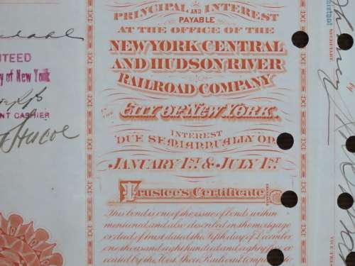 1927 West Shore Railroad Company, $1000 Bond Certificate M48626