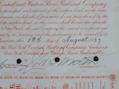 1927 West Shore Railroad Company, $1000 Bond Certificate M48624