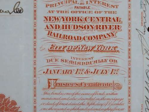 1927 West Shore Railroad Company, $1000 Bond Certificate M48623