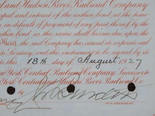 1927 West Shore Railroad Company, $1000 Bond Certificate M48622