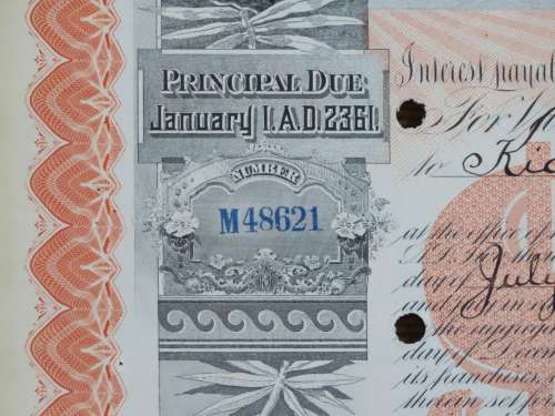 1927 West Shore Railroad Company, $1000 Bond Certificate M48621