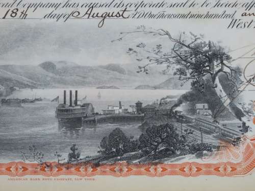 1927 West Shore Railroad Company, $1000 Bond Certificate M48621