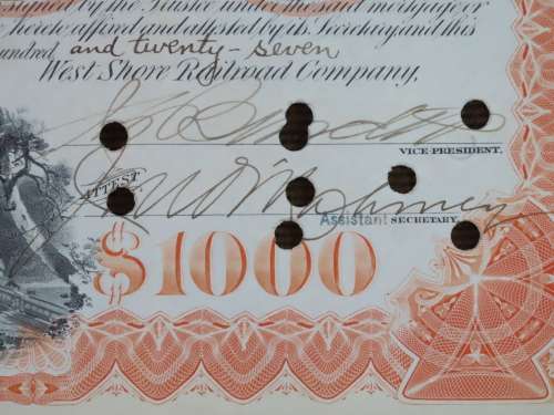 1927 West Shore Railroad Company, $1000 Bond Certificate M48621