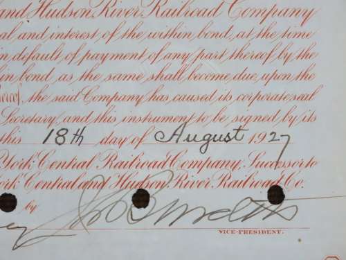 1927 West Shore Railroad Company, $1000 Bond Certificate M48621