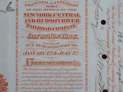 1927 West Shore Railroad Company, $1000 Bond Certificate M48621