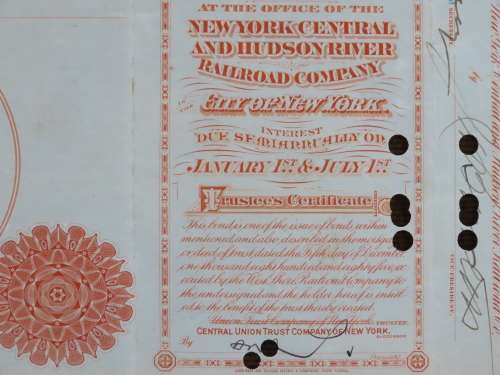 1927 West Shore Railroad Company, $1000 Bond Certificate M48620