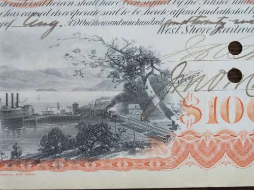 1927 West Shore Railroad Company, $1000 Bond Certificate M48620