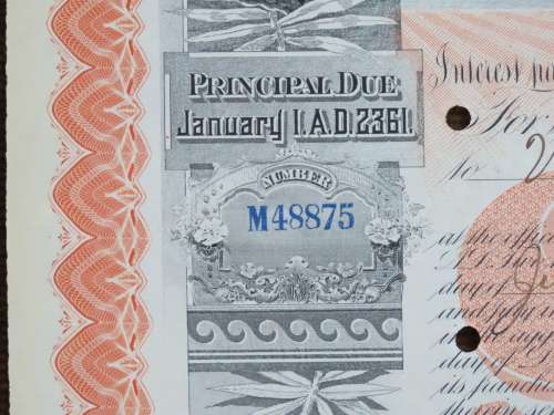 1927 West Shore Railroad Company, $1000 Bond Certificate M48875