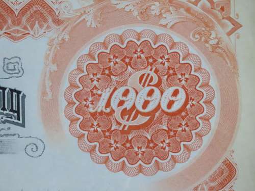 1927 West Shore Railroad Company, $1000 Bond Certificate M48875