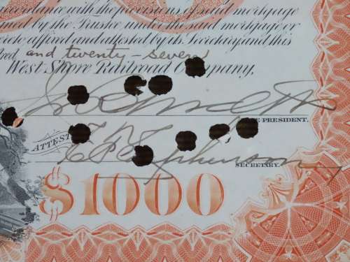 1927 West Shore Railroad Company, $1000 Bond Certificate M48875